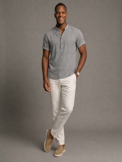 Capri Linen Grandad Shirt
