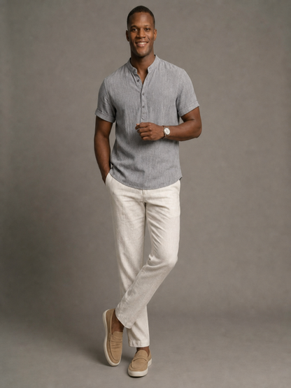 Capri Linen Grandad Shirt