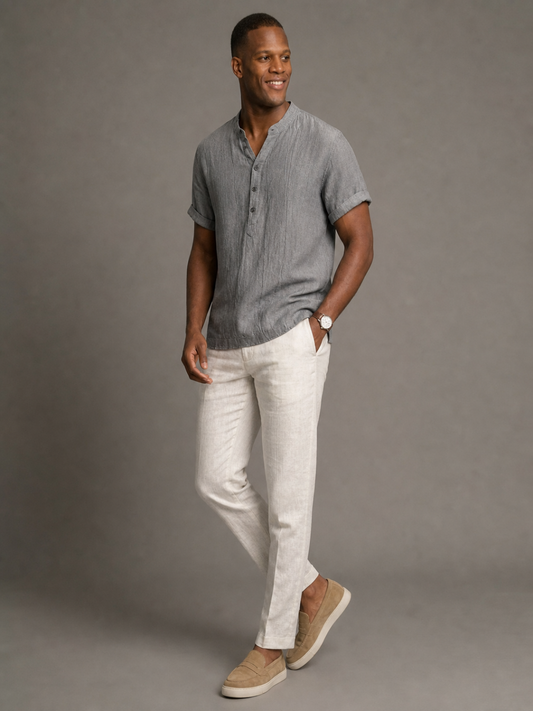 Capri Linen Grandad Shirt
