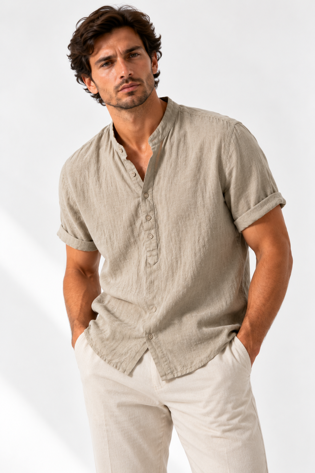 Capri Linen Grandad Shirt