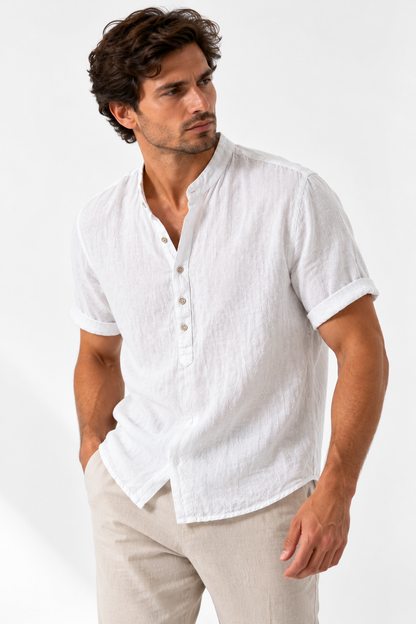 Capri Linen Grandad Shirt
