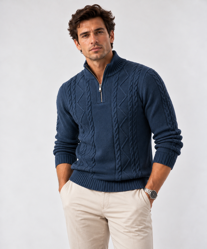 Heritage Cable-Knit Quarter-Zip