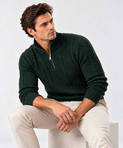 Heritage Cable-Knit Quarter-Zip
