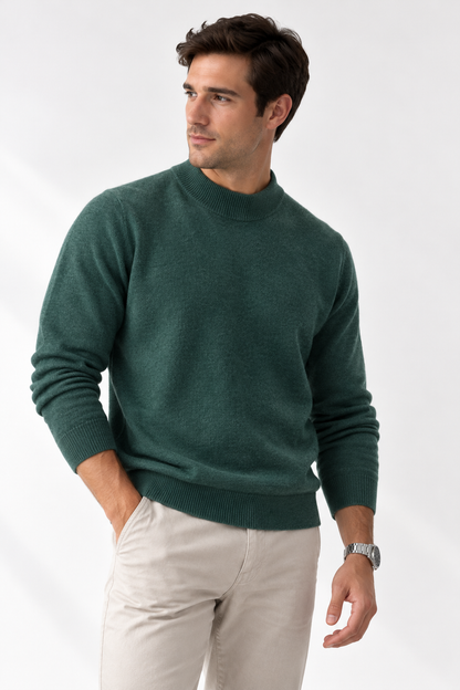 Merino Wool Mock Neck Sweater