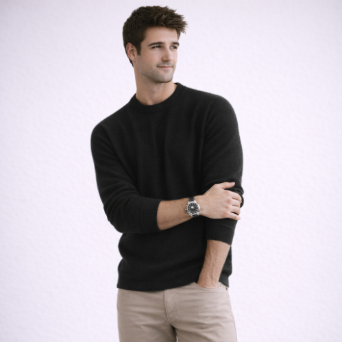 Merino Wool Mock Neck Sweater