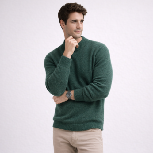 Merino Wool Mock Neck Sweater